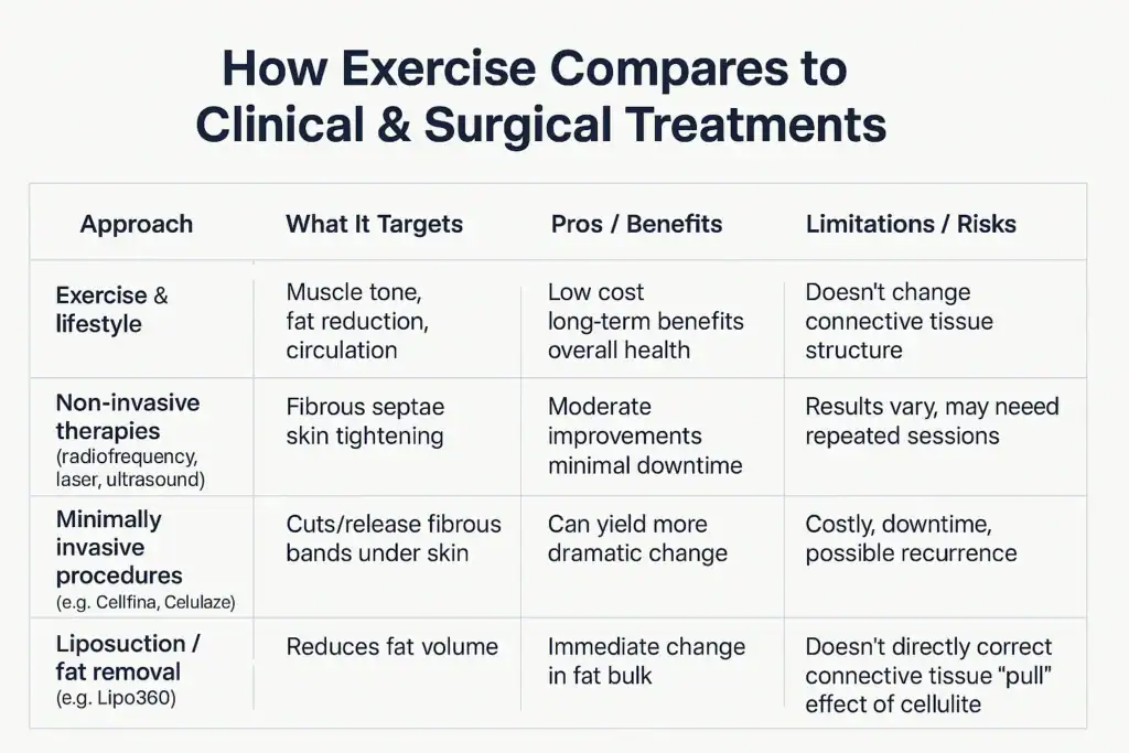 Sculpting Your Bum: Can Toning Exercises Really Reduce Cellulite? 2 How exercise compares to treatments from Lipo 360 Bedford