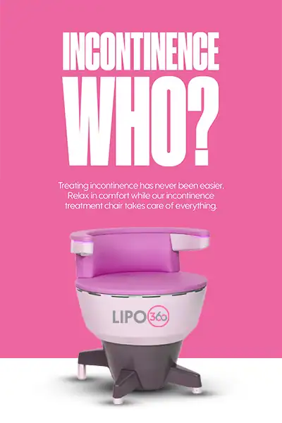 LIPO360 EMS Chair Can Help with Urinary Incontinence 2 Image of a urinary incontinence treatment seat Bedford